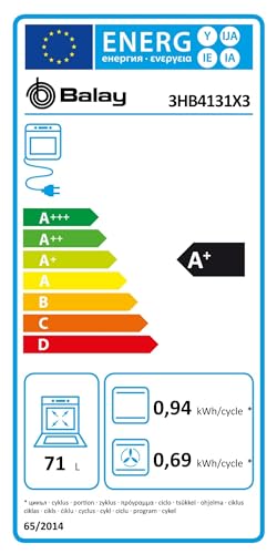 Balay Horno Multifunción 60cm, Aqualisis, Control Confort, Cristal Negro, Modelo 3HB4131X3